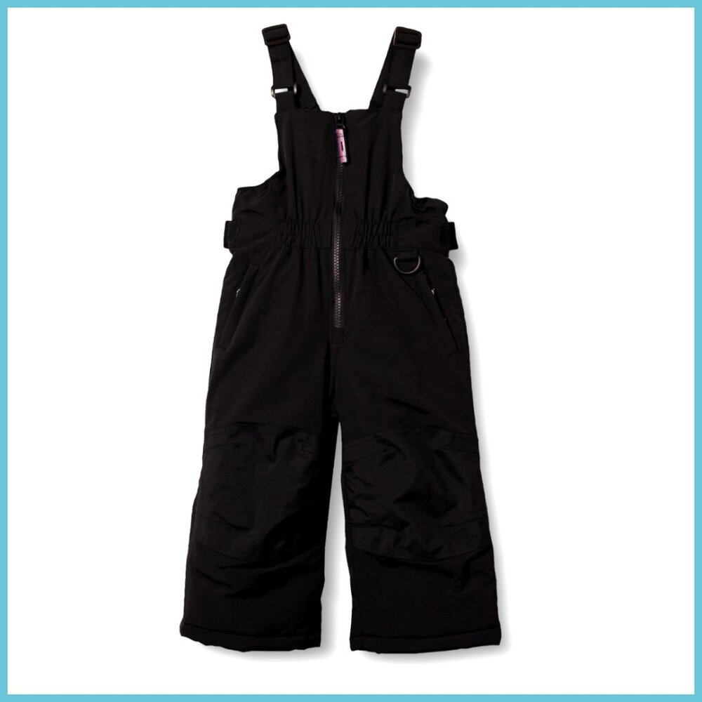 Water-Resistant Nylon Ski Bib Overall for Girls and Toddlers